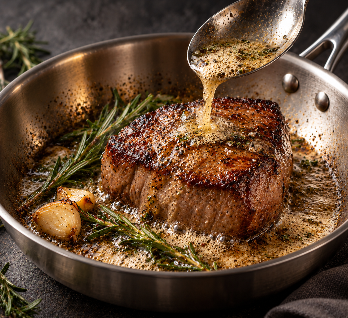 Filet de bœuf saisi minute en inox